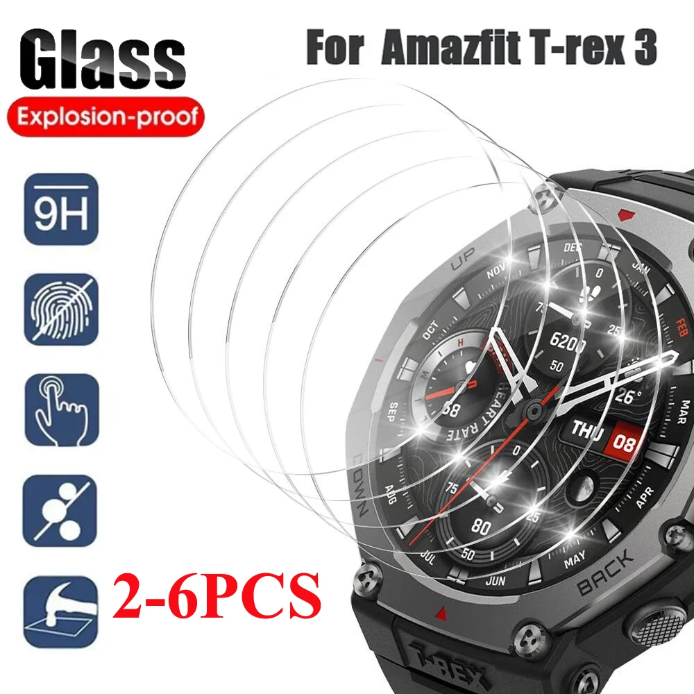 Displayschutzfolie aus gehärtetem Glas für Amazfit T-Rex 3, kratzfeste HD-Schutzfolie für Amazfit T-Rex 3, Amazfit-Zubehör