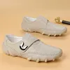 Echtes Leder Männer Casual Schuhe Formale Anti Slip Sohle weiß Faulenzer Handgemachte Männliche Schuhe Freizeit Spaziergang Fahren Schuhe Mokassins