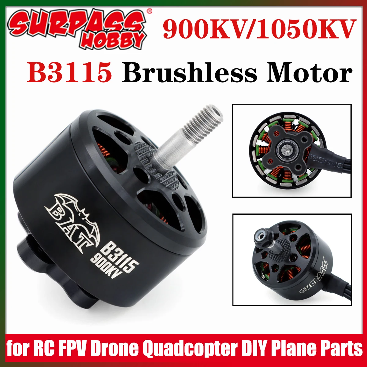 Übertreffen Hobby BAT 3115 900KV 1050KV Outrunner Bürstenlosen Motor für 9/10 zoll RC FPV Racing Drone quadcopter Multicopter DIY Teile