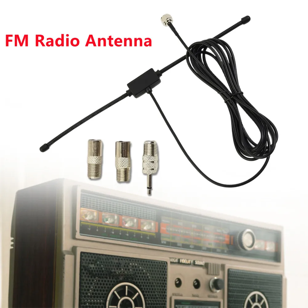 Tupfen fm radio antenne fm dipol antenne audio stecker anschlüsse 75 ohm klebende wand montage für stereo empfänger Image