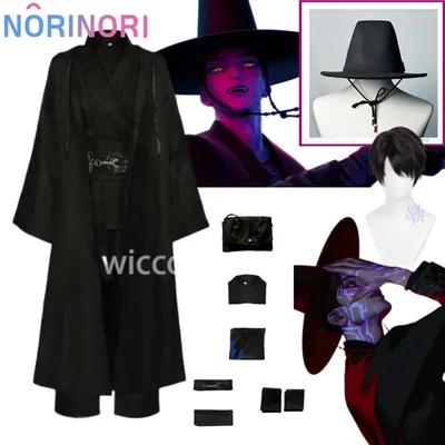 Jinu Cosplay Kostüm Jinu Kpop Gruppe Saja Boy Anime Film Dämon Korea Stile Anzug Hüte Schwarz Y2K Gothic Halloween Angepasst Image