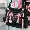 Hello Kitty Y2K Vintage Trend Umhängetaschen Rosa Gothic Punk Stil Umhängetasche Niedlich Hot Girl Zubehör Aufbewahrung Handtasche Geschenke