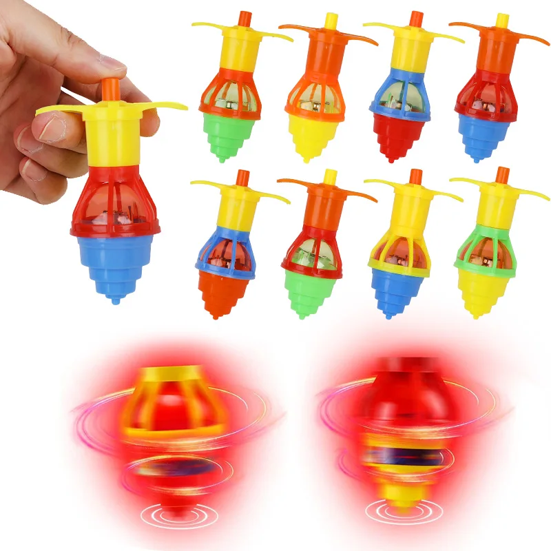 10/20pcs LED Light Up Trottole Per Bambini Festa di Compleanno Bomboniere Goodie Pinata Riempitore Glow Rotante Giroscopio Giocattoli Ragazzi Regalo Di Natale