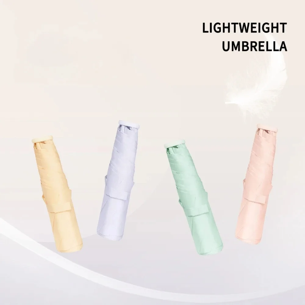 Ultraleichter Sonnenschirm, 110 g, ultraleichter und praktischer Bleistiftschirm, stabile Rippen, winddichter, wasserdichter tragbarer Regenschirm Image