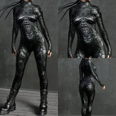 Unisex Cyber Punk 3D Digitaldruck Halloween Party Rollenspiel Outfit Damen Herren Cosplay Kostüm Karneval Overall Image