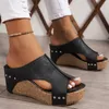 Mode Sommer Schuhe Sandalen Frauen Keil Frauen Schuh Offene spitze Rutsche frauen Sandalen Espadrilles Schuhe Mit Hohen Absätzen Sandalen Weibliche