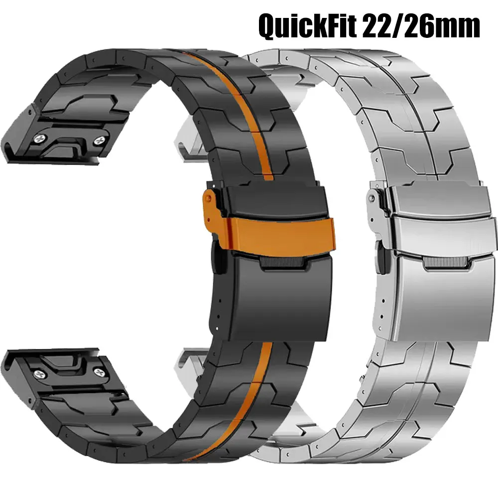 Titan-Metallarmband für Garmin Fenix 7 8 47 mm Instinct 2X Solar Epix Pro 51 mm Band Quick Fit 22 mm 26 mm für Garmin Smartwatch Image