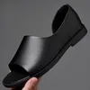 Sommer-Sandalen für Herren, luxuriöse Freizeitschuhe für Herren, Slip-on-Sandalen aus echtem Leder, römische Schuhe, weiche Strand-Mann-Hausschuhe, Größe 38–48