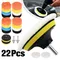 22pcs 3 inch Foam Pad Puffer Kit wasch bare Auto polierer Pads Kit Polieren Wachsen saubere Politur für Auto Motorrad entfernen Kratzer