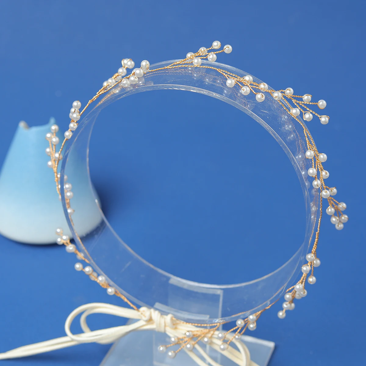 Handgemachte Roségold Silber Farbe Stirnbänder für Braut Frauen Perlen Haar bänder Hochzeit Haarschmuck Schmuck Image