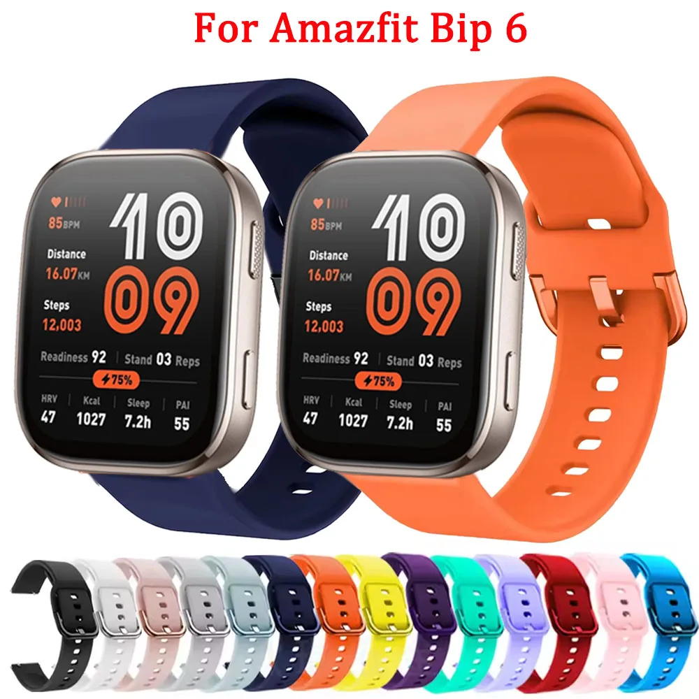 22 mm Silikonarmband für Amazfit Bip 6/Bip 5 Bip 5 Unity/Cheetah Rundes Sport-Ersatzarmband für Amazfit Stratos/GTR 2 3 4 Image