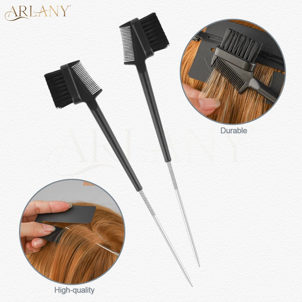 ARLANY 3-in-1-Haarkantenbürste, doppelseitige Schwanzkantenbürste, UV-Haarverlängerungsbürste, glatte Bürste, Kamm, Pflege, Haar-Styling-Kamm Image