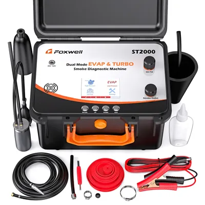 FOXWELL ST2000 Automotive Smoke Machine Built-in Air Pump Digital Display Dual Mode Leak Detector Auto EVAP Turbo System Tools