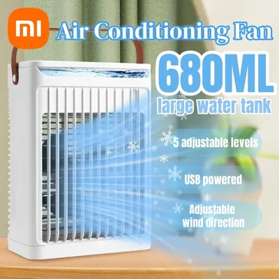 Xiaomi Portable Air Cooling Fan with 7 Colors LED Night Light 6.8L Water Tank 5 Speeds Energy Saving for Home Office Bedroom