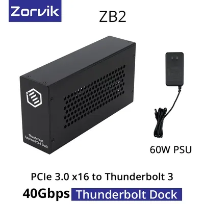 Thunderbolt 3 to PCIe Card Dock with one PCIe 3.0 x16 Slot for Laptop/Desktop with 60W Power Supply