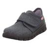Hausschuh SUPERFIT "BOBBY WMS: Mittel", Kinder, Gr. 29, grau (dunkelgrau), Baumwolle, meliert, casual, Schuhe, Klettschuh mit Baumwoll-Futter, Größenschablone zum Download