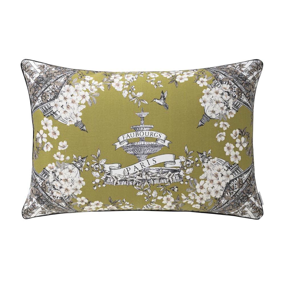 Housse de coussin en lin jaune 40x60
