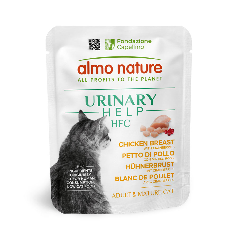 Almo Nature HFC Urinary Help 24 x 50 g Cibo umido per gatti - Petto di pollo con mirtilli rossi