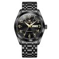 Montre de luxe Olevs 3666 pour homme, en acier inoxydable, étanche, double calendrier, classique, grand cadran numérique, montres à quartz originales