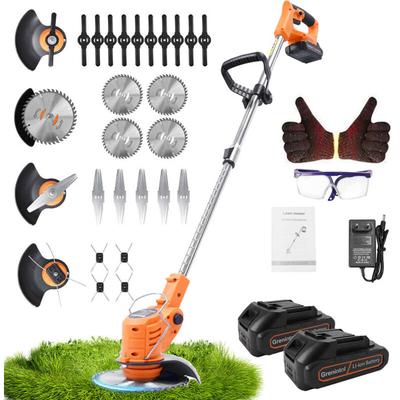 Rasentrimmer ,4-in-1- Akku-Rasentrimmer mit 2X2000mah-Batterien Höhen &winkelverstellbarer Image