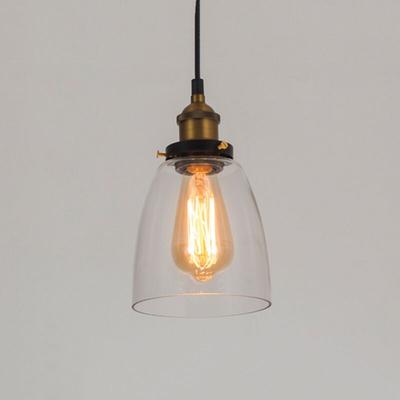 Wottes - Industrial Vintage Pendelleuchte Glas Hängelampe E27 Messing Anhänger Deckenleuchten - b Image