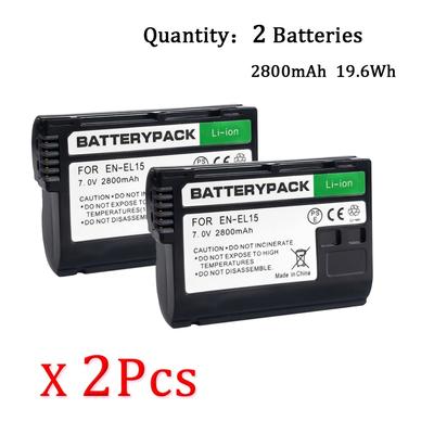 TEMU Edekoy En-el15 Rechargeable Lithium Polymer Battery For Cameras, Black, Reusable And Portable, Portable Power Source | Compact Battery | Durable Battery, Camera Battery Image