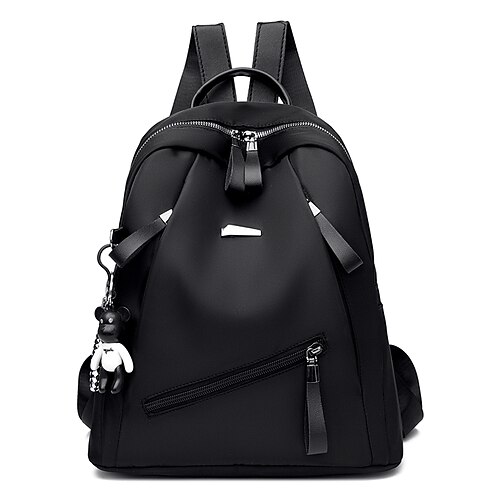 Damen Täglich Feste Farbe Oxford Stoff Hohe Kapazität Reißverschluss Schwarz Rote Grau Image