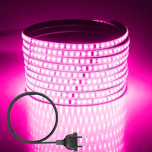 Wasserdichter LED Lichtstreifen Flexibles Band Seil Licht 120 LEDs/M Kein Treiber benötigt mehrere Farben Perfekt für Innen- und Außenbereich AC 220~240V 1 Stück für Image
