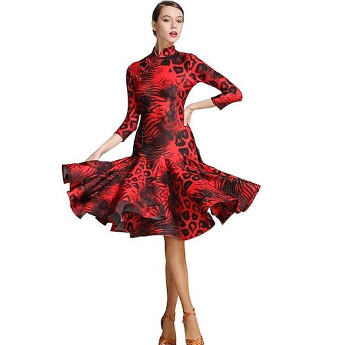 Frauen Gesellschaftstanzkleid Latein Modern Walzer Tango Kleider Professionelles Wettkampftanzkostüm Image