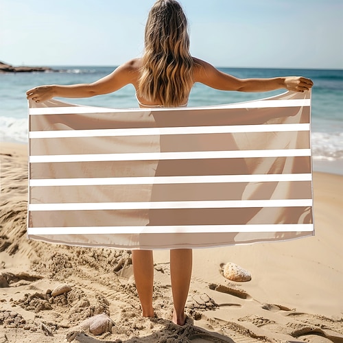 weiches und saugfähiges Strandtuch – leichtes, schnelltrocknendes, sandfreies Design für Strand, Pool und Reisen Image