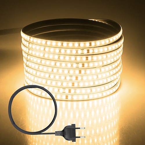 Wasserdichter LED Lichtstreifen Flexibles Band Seil Licht 120 LEDs/M Kein Treiber benötigt mehrere Farben Perfekt für Innen- und Außenbereich AC 220~240V 1 Stück für Image