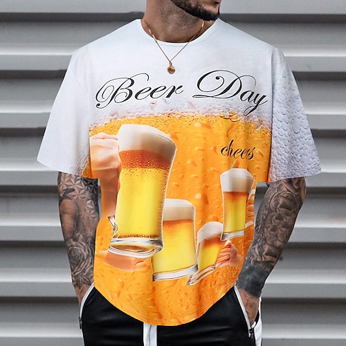 T-Shirt Bayerisch München Deutsch alpin T-Shirt Ärmel Grafik für Herren Erwachsene 3D-Druck für Karneval Oktoberfestbier Party Alltagstauglich Image