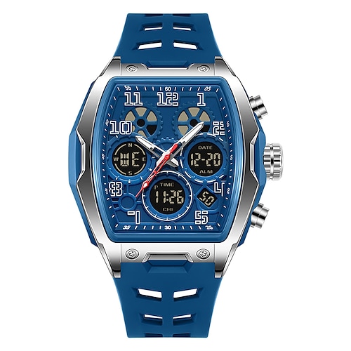 Sanda 6266 Herren elektronische Uhr Sport multifunktionale wasserdichte Weinfass Typ Countdown Herren elektronische Digitaluhr Image