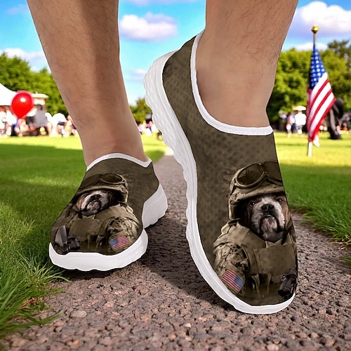 USA 250. Jubiläum Männer Patriotische Mesh Sportschuhe – Atmungsaktive amerikanische Flagge Adler Sneakers für den Unabhängigkeitstag Sommer-BBQs und Outdoor-Fitnessaktivitäten Vincent Hie Image