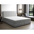 Set completo boxspring testata + Rete a doghe + Materasso + Topper 180 x 200 cm Velluto Grigio - HIDA di YSMÉE