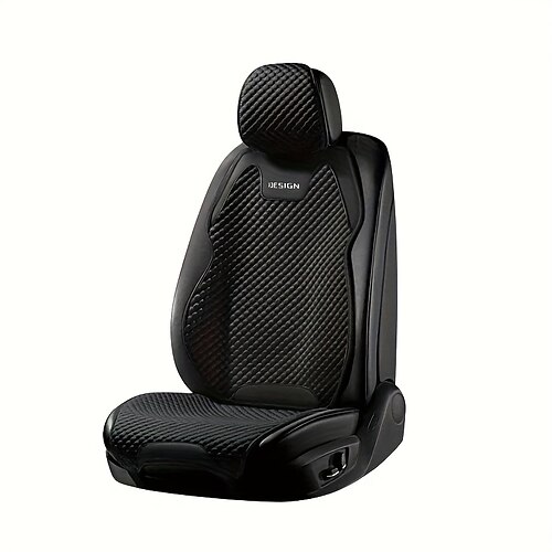 Hochwertiger, bequemer Autositzbezug, universeller Typ, kompatibel mit Airbags, geeignet für Limousinen, LKWs, Vans, SUVs, Ganzjahres-Universal-Kombinationsset, Schwarz, Grau und Weiß Image