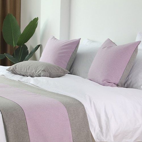 Bettläufer, Bettschal, zweifarbig, dekorativer Bettschal für Zuhause, Hotel, Tagesdecken, Schals, Schutz, moderner, einfarbiger Bettläufer für das Fußende des Bettes, Heim, Schlafzimmer, Bettwäsche, Image