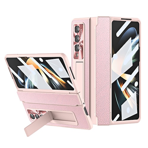 Handy Hülle Handyhüllen Für Samsung Galaxy Z Fold 7 Z Fold 5 Z Fold 4 Z Fold 3 Klapphülle Stoßrahmen Flip Vollschutz Einfarbig PC PU-Leder Image