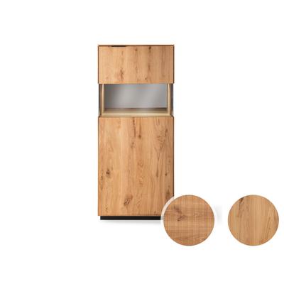 Massivholz »Lugano« Highboard I glatte Front / Rückwand sandgestrahlt / Anschlag rechts Image
