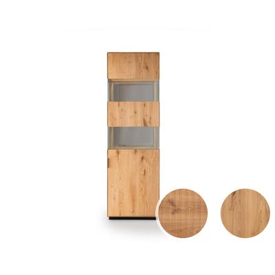 Massivholz »Lugano« Vitrine glatte Front / Rückwand sandgestrahlt / Anschlag rechts Image