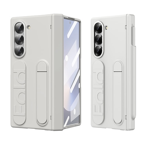 Handy Hülle Handyhüllen Für Samsung Galaxy Z Fold 7 Z Fold 6 Rückseite Mit Ständer mit Displayschutz Vollschutz Retro Rüstung PC Silikon Image