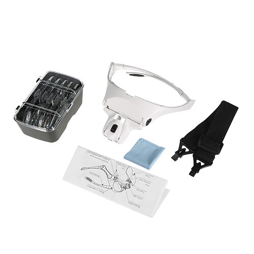 LED-Stirnlampe, verstellbare Lichtausrüstung mit Lupe für Wimpernverlängerungs-Make-up Image