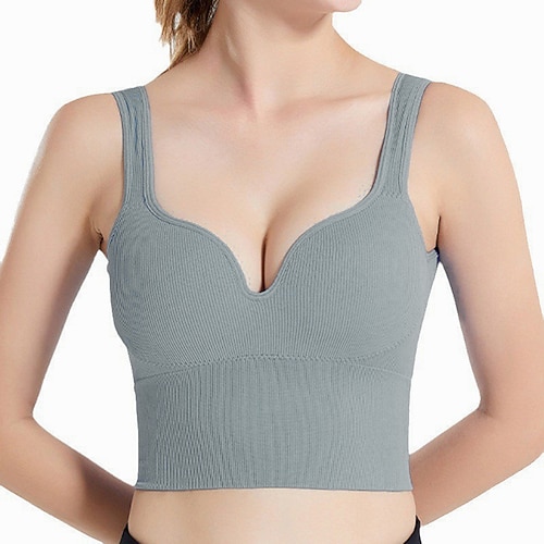 Damen Sexy Mädchen Sport Hochfester Weicher Push Up Sexy Workout Sport BH Fitness Workout Frauen Yoga Sport Set Image