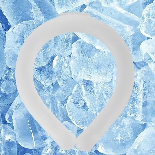 Tragbarer Nackenkühlschlauch, wiederverwendbarer Gel-Eisbeutel-Kühlring für den Sommer, tragbarer Nackenmassager mit Sonnenstich-Prävention Image