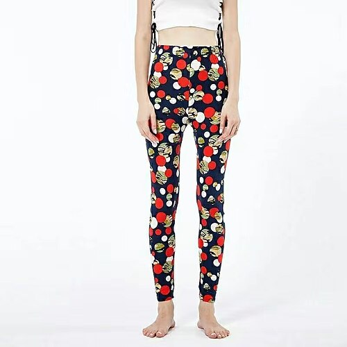 Damen Stoffhosen Leggings Gemütliche Leggings Streetwear Lässig Volle Länge Natürliche Taille Tarnung Elastischer Bund Druck Bequem Außenbereich Ferien Alltagskleidung Alltagstauglich Schwarzgrau