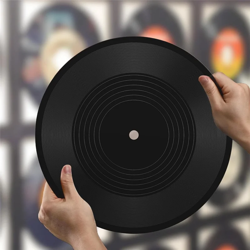 A74E-6PCS 12 Zoll leere Vinyl-Schallplatten 70er Wand-Vinyl-Schallplatten und Rollmusik-Party-Dekorationen für Disco, Geburtstag, Musik-Thema, Pa Image