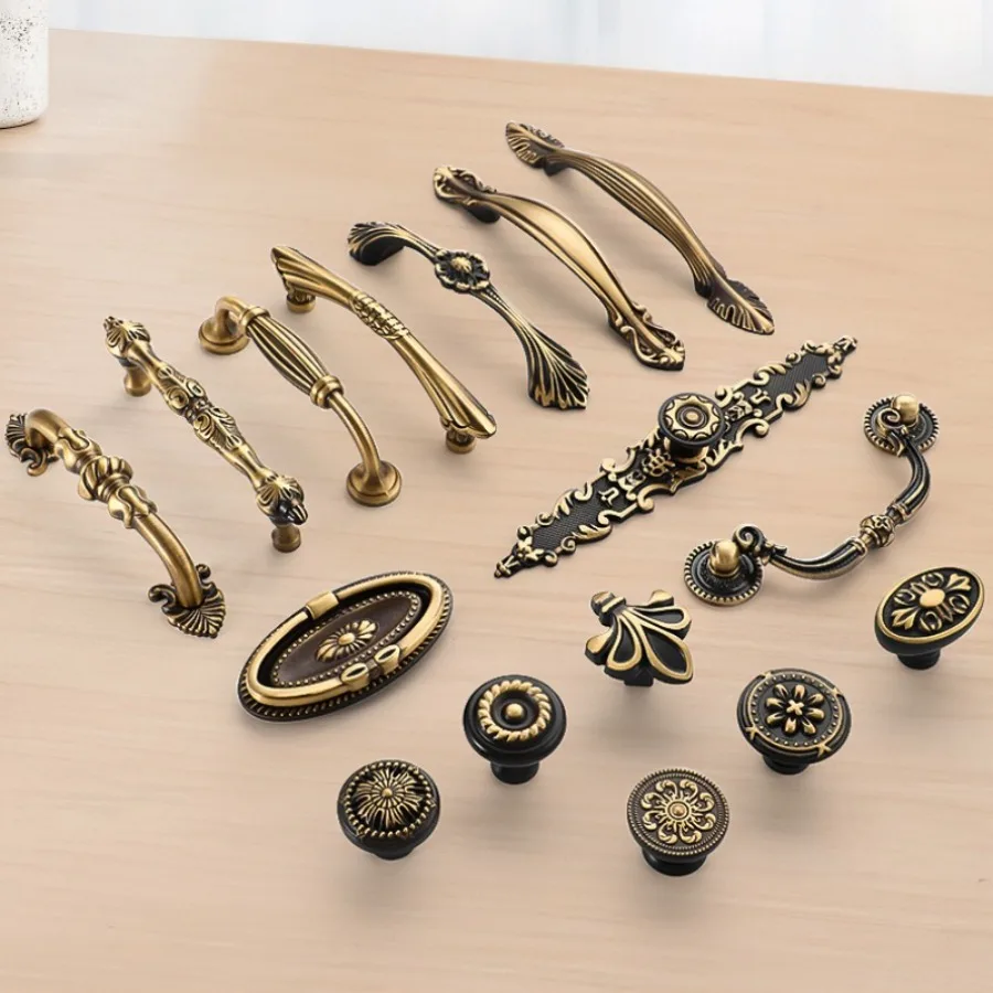 Nordic Vintage Messing Möbelgriffe Bronze Griffe für Kleiderschrank und Schublade Kreatives Styling Küchenschrankgriffe Kommode