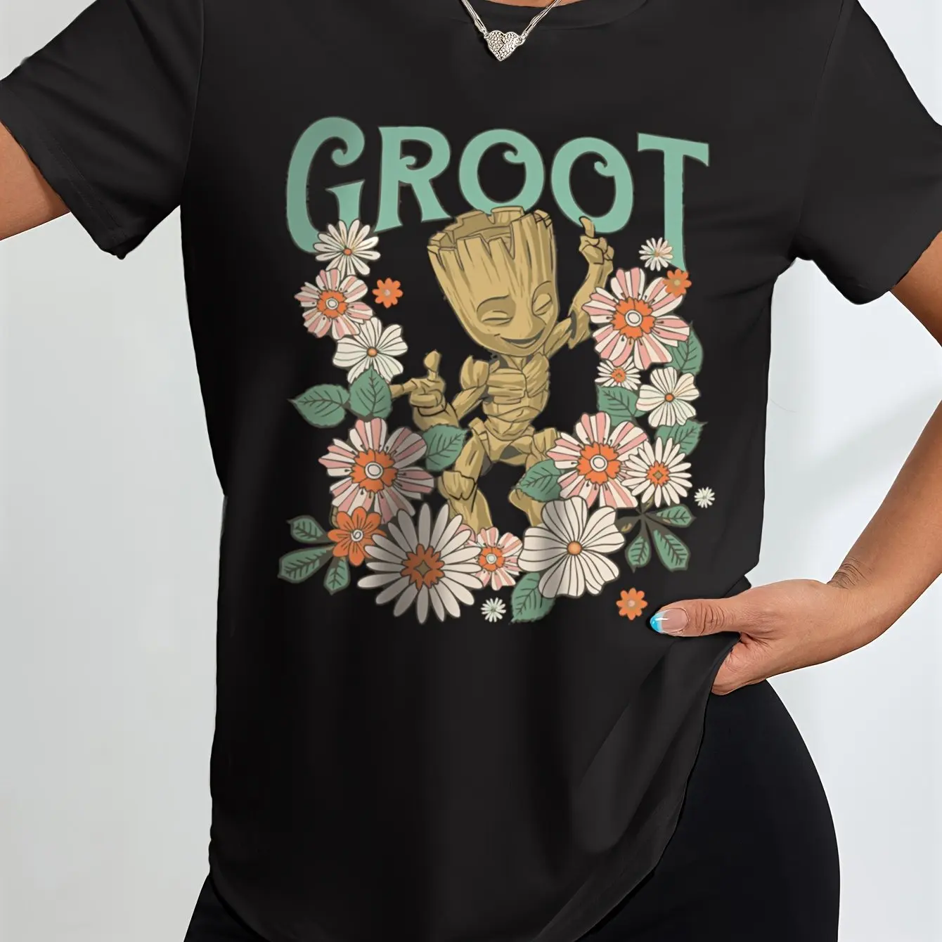Marvel Groot Jungen Sommer T-Shirt Familie Eltern-Kind-Kleidung Niedlich Lässig Sport Lose Bequeme Baumwolle Kurzarm Herren Top Image