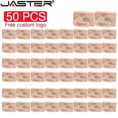50 TEILE/LOS Drehbare USB 2.0-Flash-Laufwerk aus Holz 128 GB Kostenloses individuelles Logo Pen Drive 64 GB Memory Stick Kreatives Geschenk 32 GB 16 GB U Disk Image
