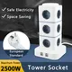 Prese per prese a torre Multipresa verticale Cavo di prolunga da 1,8 m Spina UE con interruttore di protezione da sovraccarico USB 10A 250V